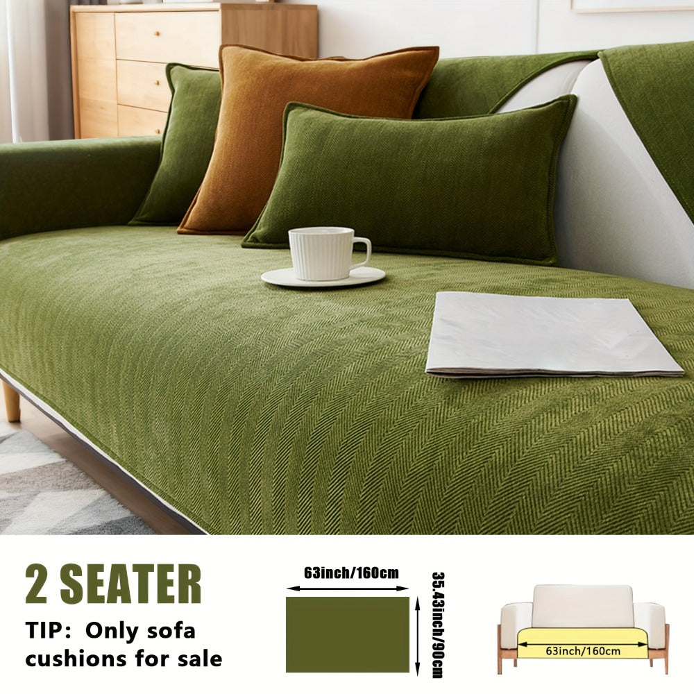 Chenille Ribbed Sofa Cover - Pet Friendly Non-Slip Machine Washable Soft Stretch Slipcover for 1-4 Seater Sectional Sofa Living Room Bedroom Office, 9 Colors - product image 5