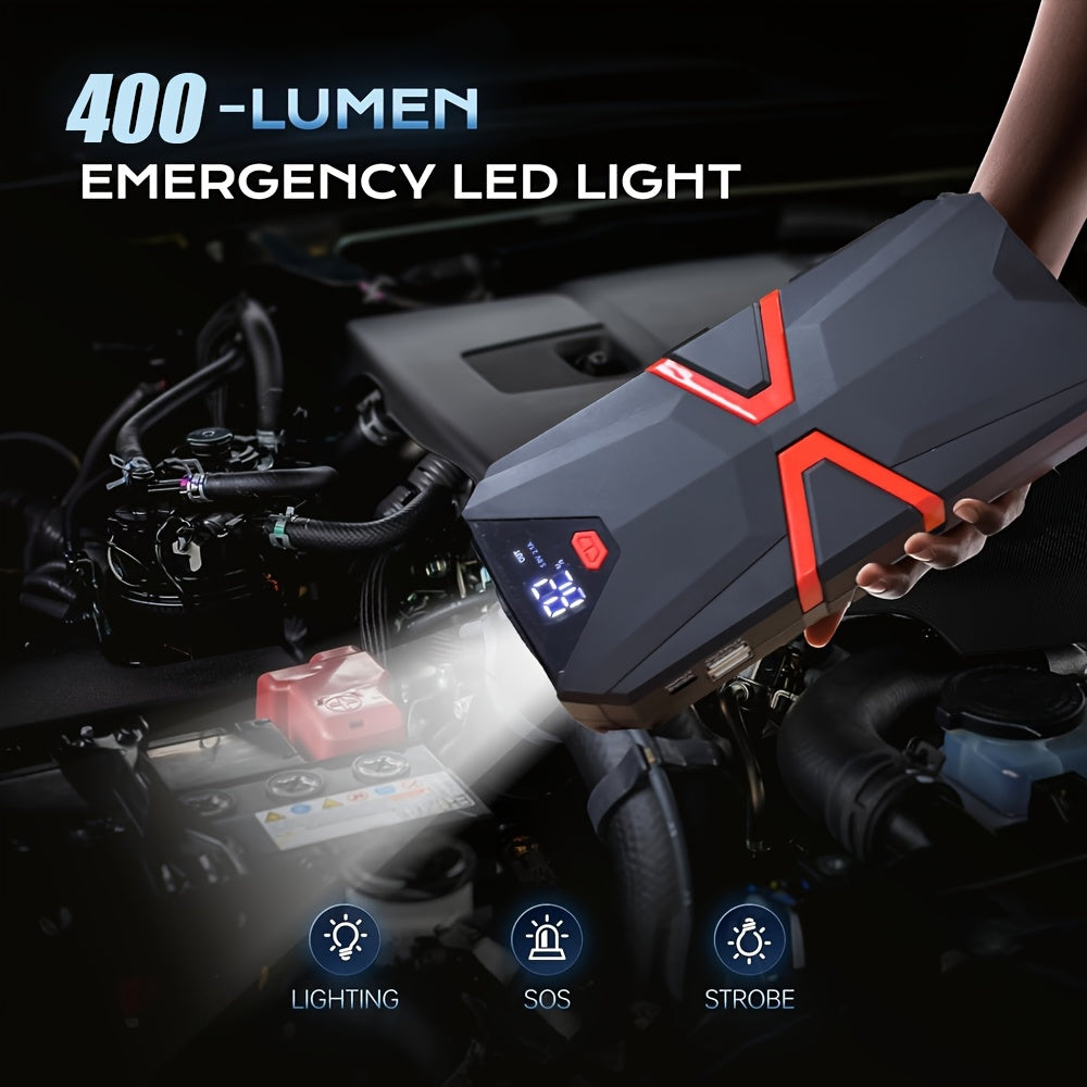 5-in-1/10IN1 Portable Car Battery Jump Starter With Tire Inflator 12V Fast Start, Battery Boost, USB I/O, LED Emergency Light, Reliable Power - product image 7