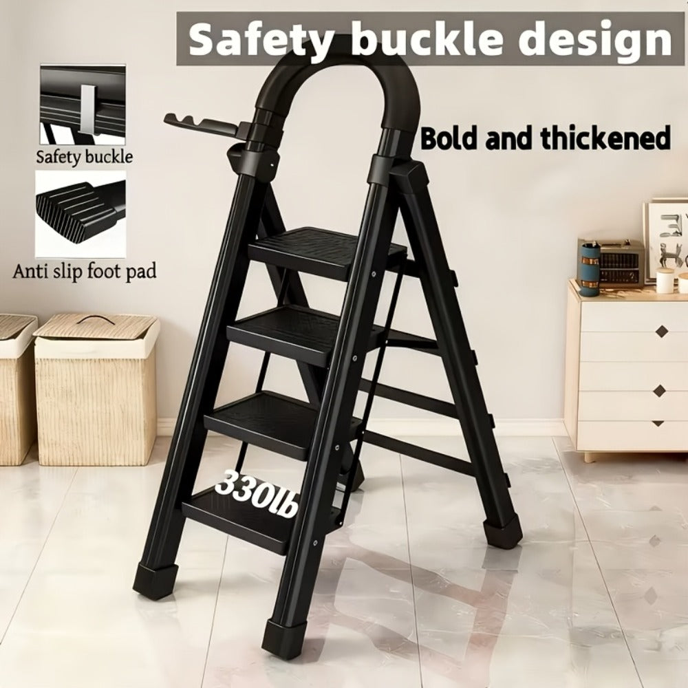 Folding Step Ladder with Anti-Slip Pedals & Handrail – 2/3/4/5 Step Stool for Adults, Sturdy Steel, Lightweight Portable, Non-Slip Feet, Rust-Resistant, Foldable for Home Kitchen O - product image 11