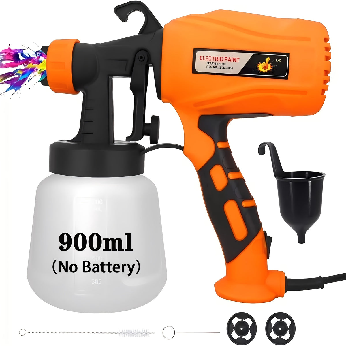 High Pressure Paint Sprayer Electric Airless HVLP Spray Gun, 3 Spray Patterns, Electric Paint Sprayer 27.05oz Container, Easy to Clean for House Painting - product image 3