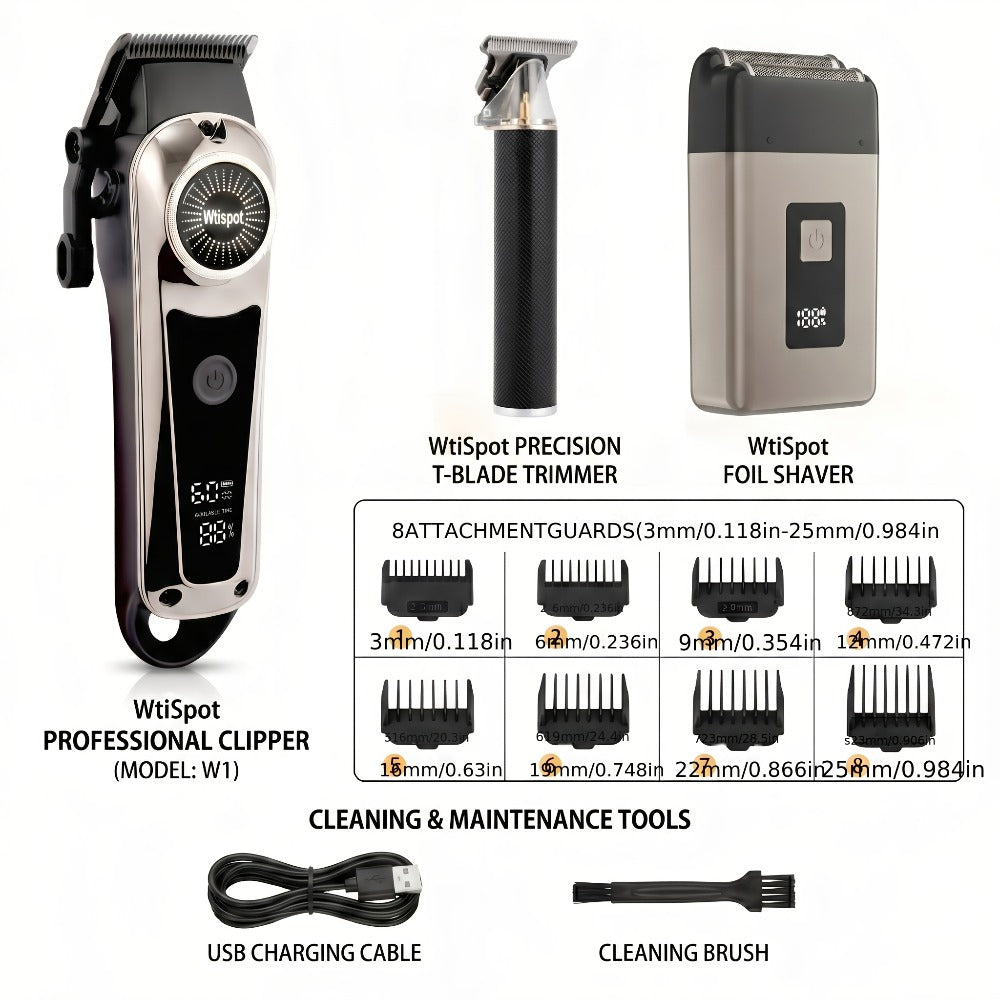 3-in-1 Grooming Kit for Men — Electric Hair Clipper, Nose Hair Trimmer & Shaver Set, USB Rechargeable Lithium Battery Cordless, 2 3 4-Piece Options, Black & Golden, Gift for Husban - product image 9