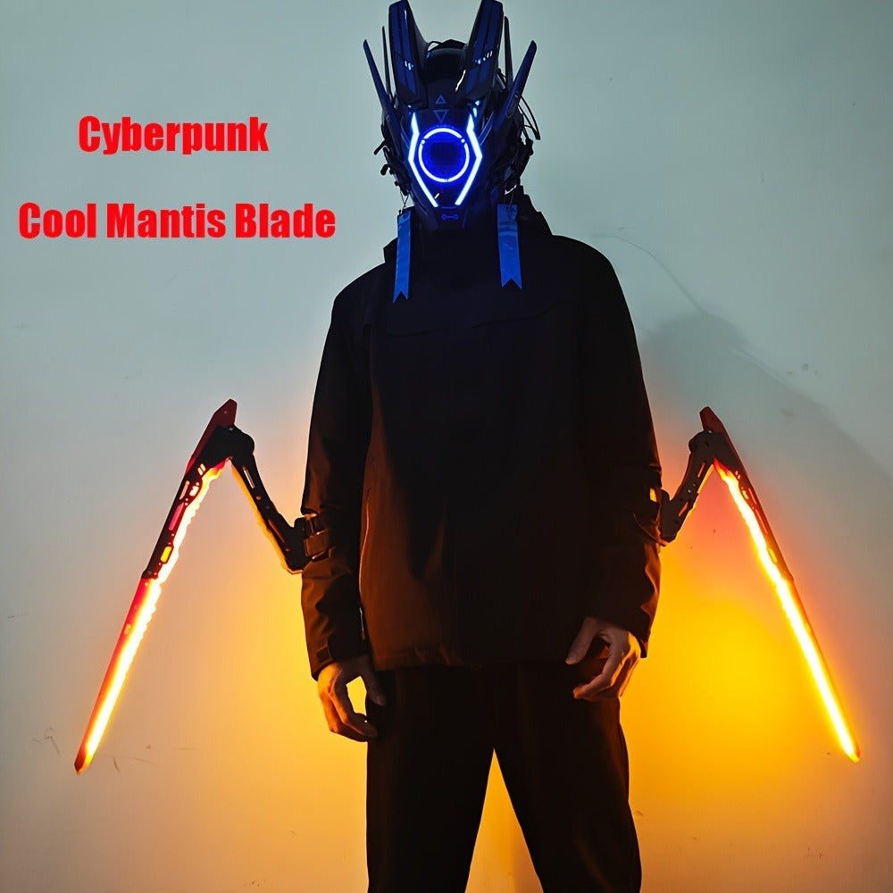 Luminous Blade for Halloween Costume Cosplay Sci-Fi Role Play Party, Rechargeable Red & Blue Single or 2pcs Set for Men & Women – LED Mantis Knife Cyberpunk - product image 9