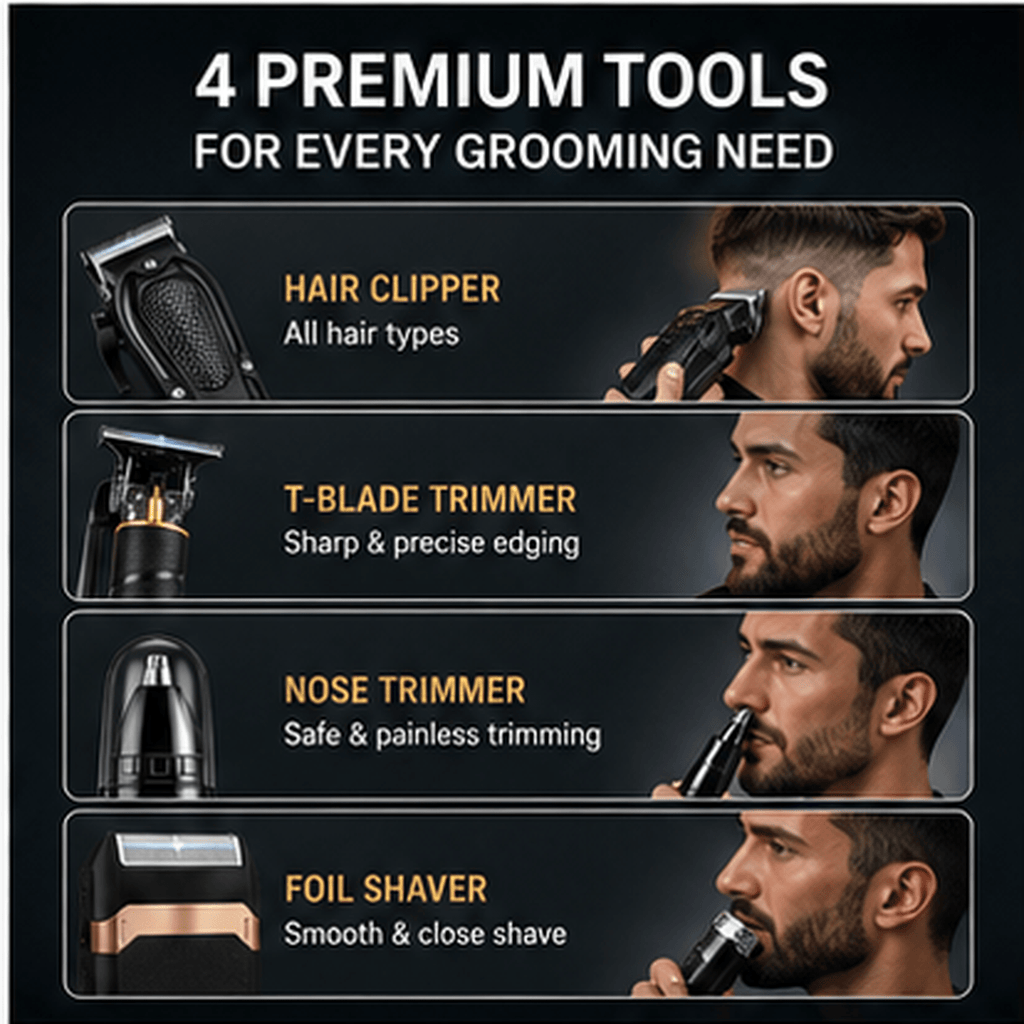 Men' Wireless Electric Hair Clipper & Trimmer - USB Rechargeable Professional Grooming Kit with LCD Display Suitable for Beard, Face, Body Hair Care, USB- for - product image 6