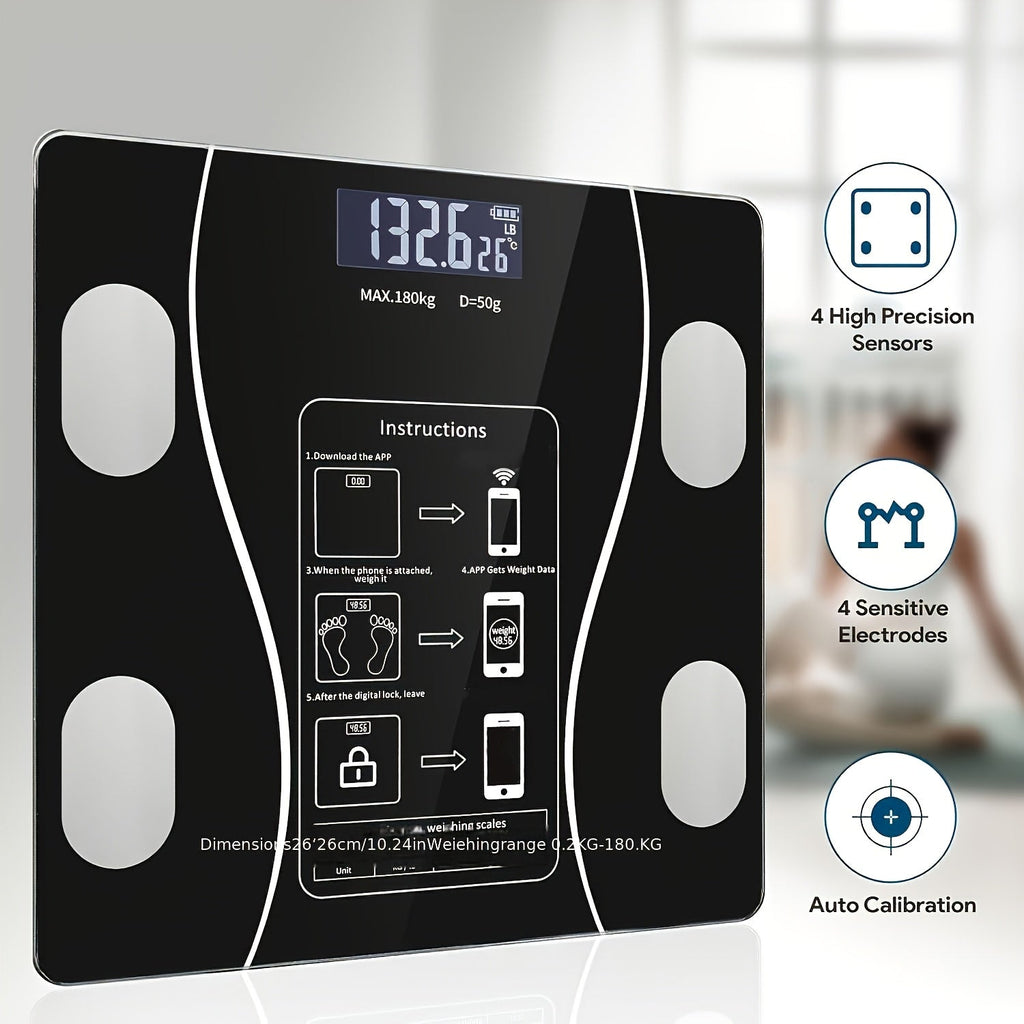 Digital Bathroom Scale Body Weight Scale LED Backlit Display Tempered Glass 400lb Capacity Compact - product image 10