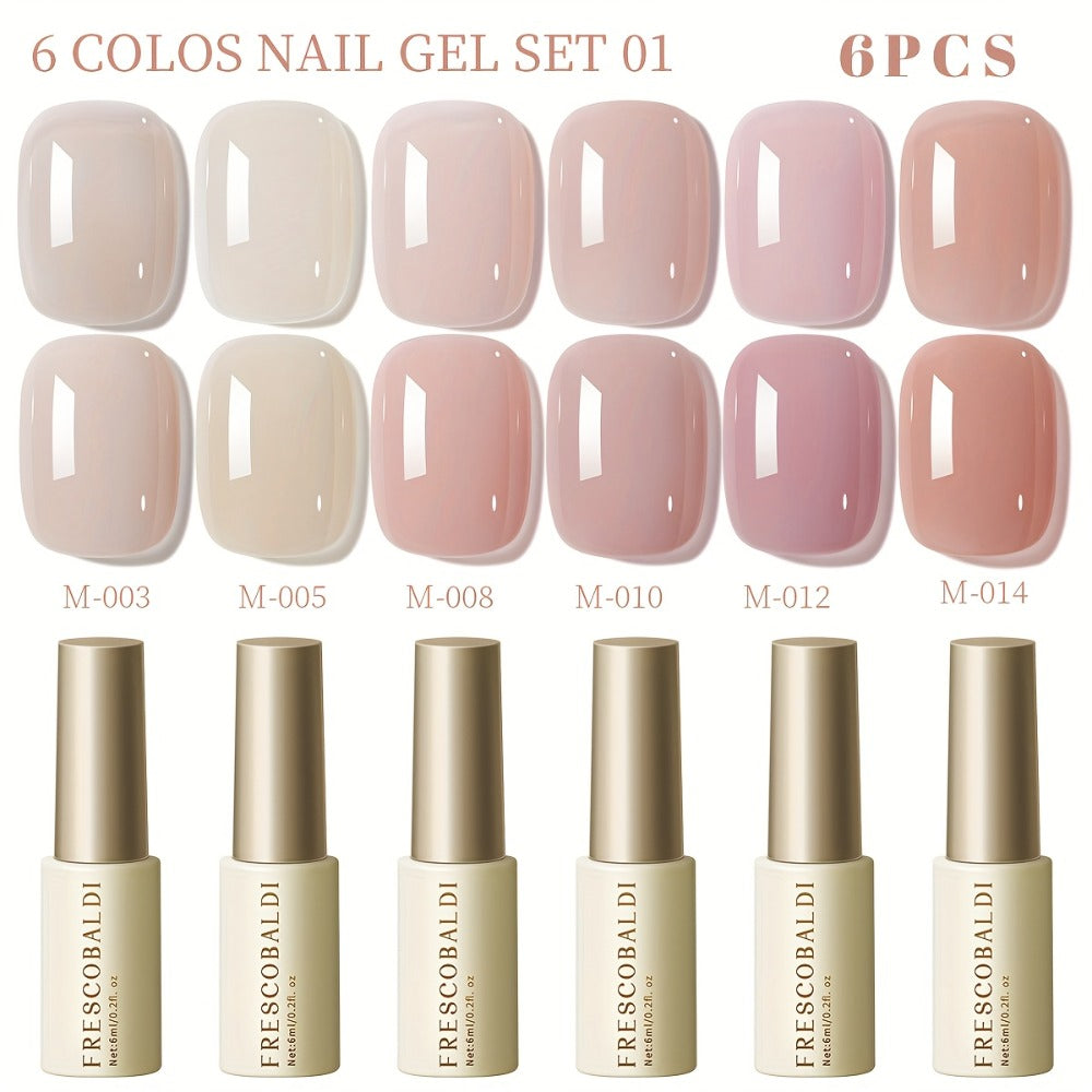 Solid Color Gel Nail Polish Set 6pcs Self-Leveling Soak-Off UV LED High Gloss Chip-Resistant – Popular Salon Shades for Daily Manicure, 8 Color Palettes Available, Nail Art Gift fo - product image 13