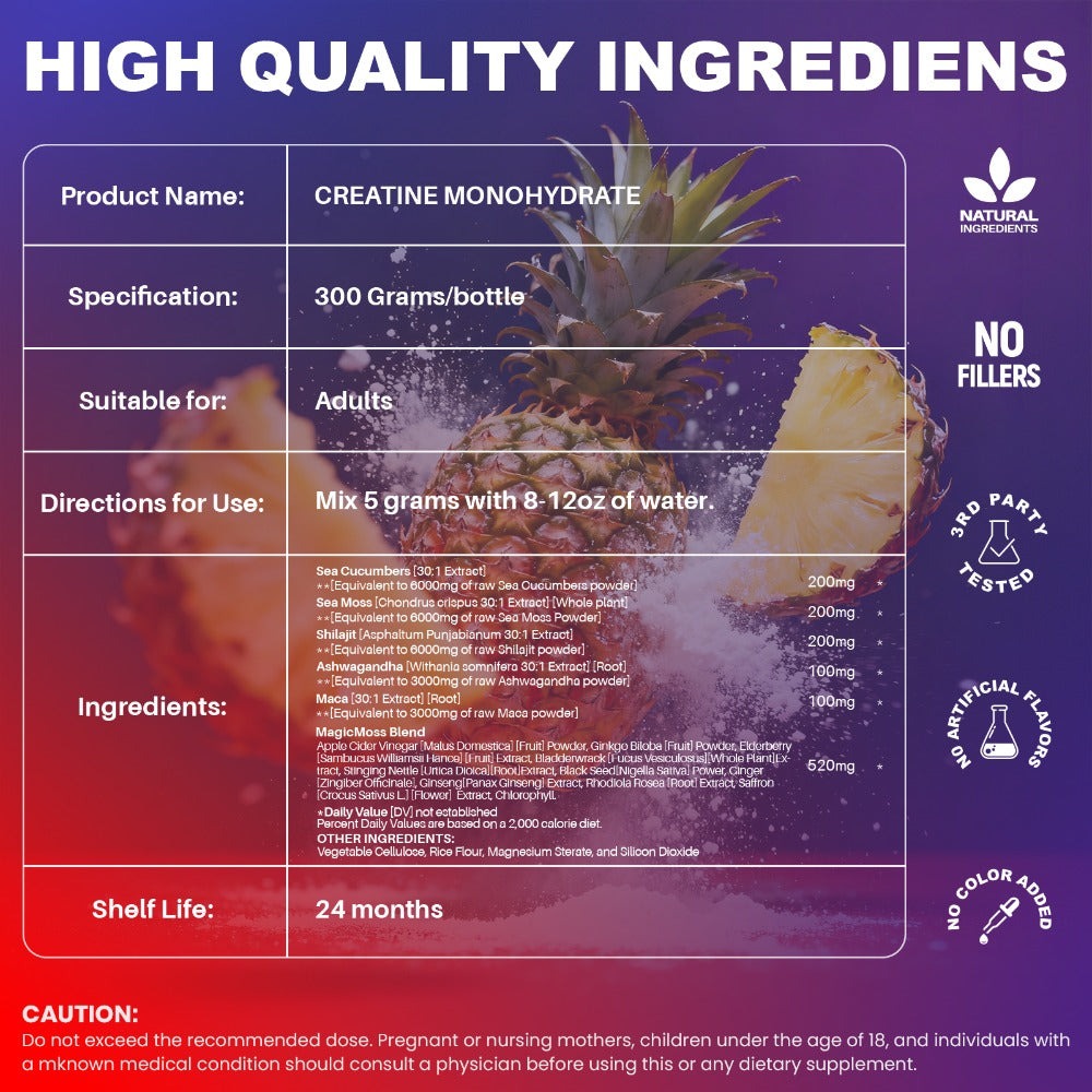 Micronized Creatine Monohydrate Powder 300g — 5000mg Per Serving | 60 Servings | Strength, Power & Focus Formula | No Artificial Sweeteners or Flavors | Pure Unflavored Pre & Post  - product image 2