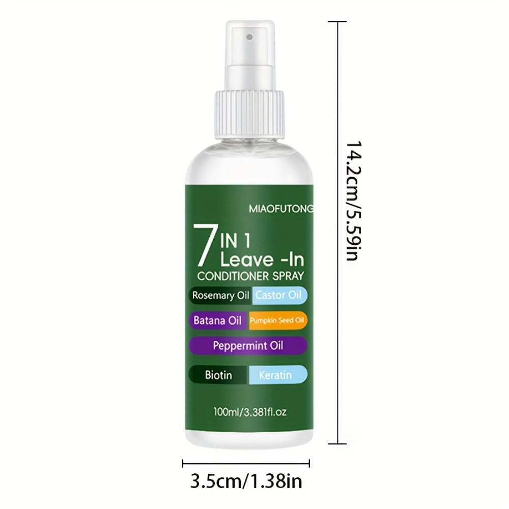 Leave-In Conditioning Spray 7-in-1 Argan Oil Rosemary Biotin Keratin Collagen - Heat Protectant Anti Frizz Treatment for Dry Damaged Thinning Hair Women Men All Hair Types 100ml - product image 4