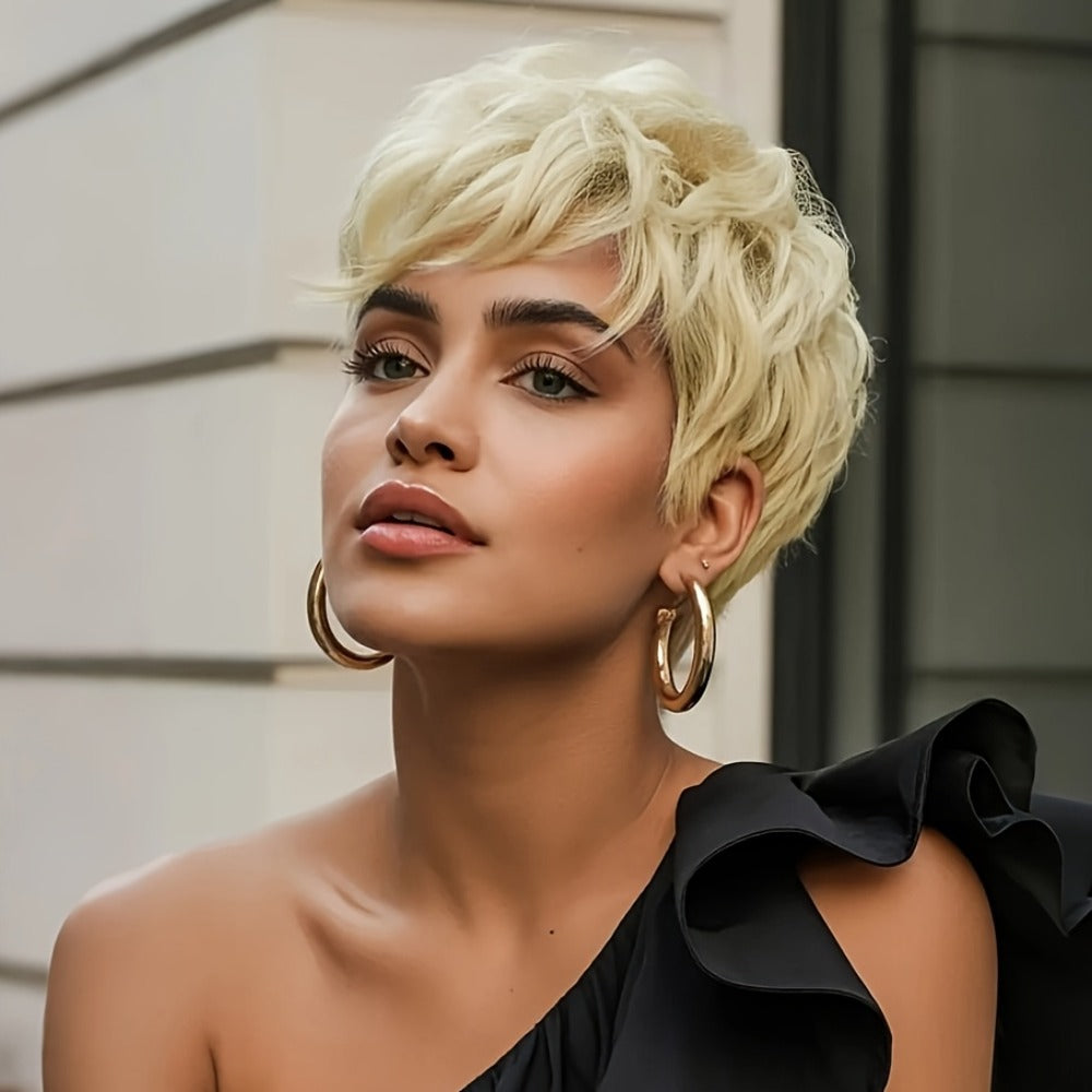Short Pixie Cut Wig with Bangs Women Synthetic Hair 4 Inch | Lightweight Layered Natural Look | Multi-Color Halloween Cosplay Christmas Party Everyday Wear - product image 7