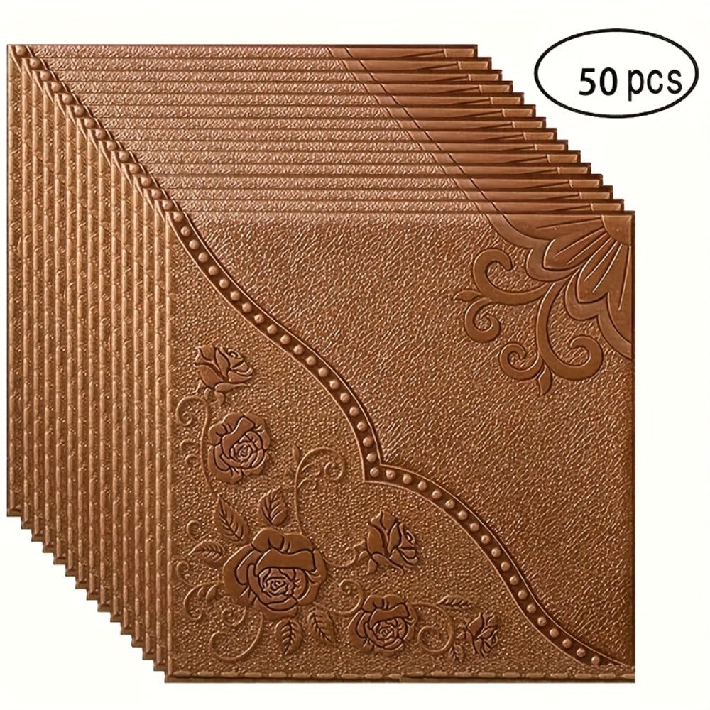 Peel and Stick Tile Stickers 13.78x13.78in Self-Adhesive Glam Plaid Pattern Wall Tiles for Kitchen Bathroom Living Room – 50pcs PVC Waterproof Removable Backsplash Decor - product image 5