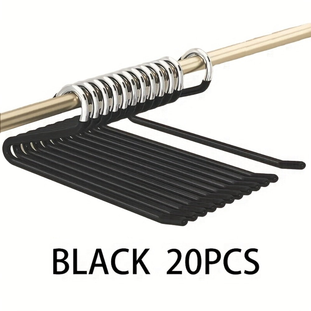 Pants Hangers Metal Open Leg Non-Slip - Heavy Duty Trouser Jeans Hanger for Wardrobe, Space Saving, Black or White, 10/20/30/50pcs - product image 7