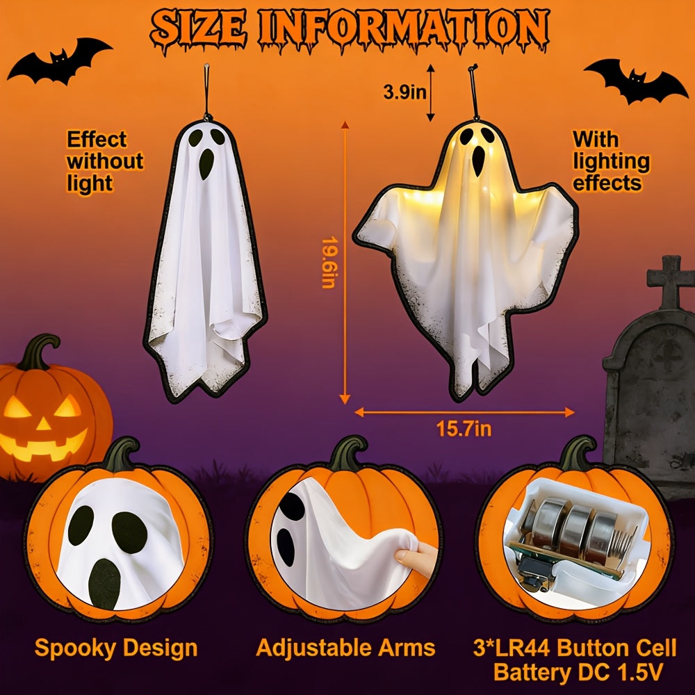 3pcs 20 Inch for halloween Hanging Ghosts, LED Flying Ghost IP44 for Halloween Decorations Outdoor Indoor Front Tree Yard Porch Glow in The Dark, Holiday for - product image 3