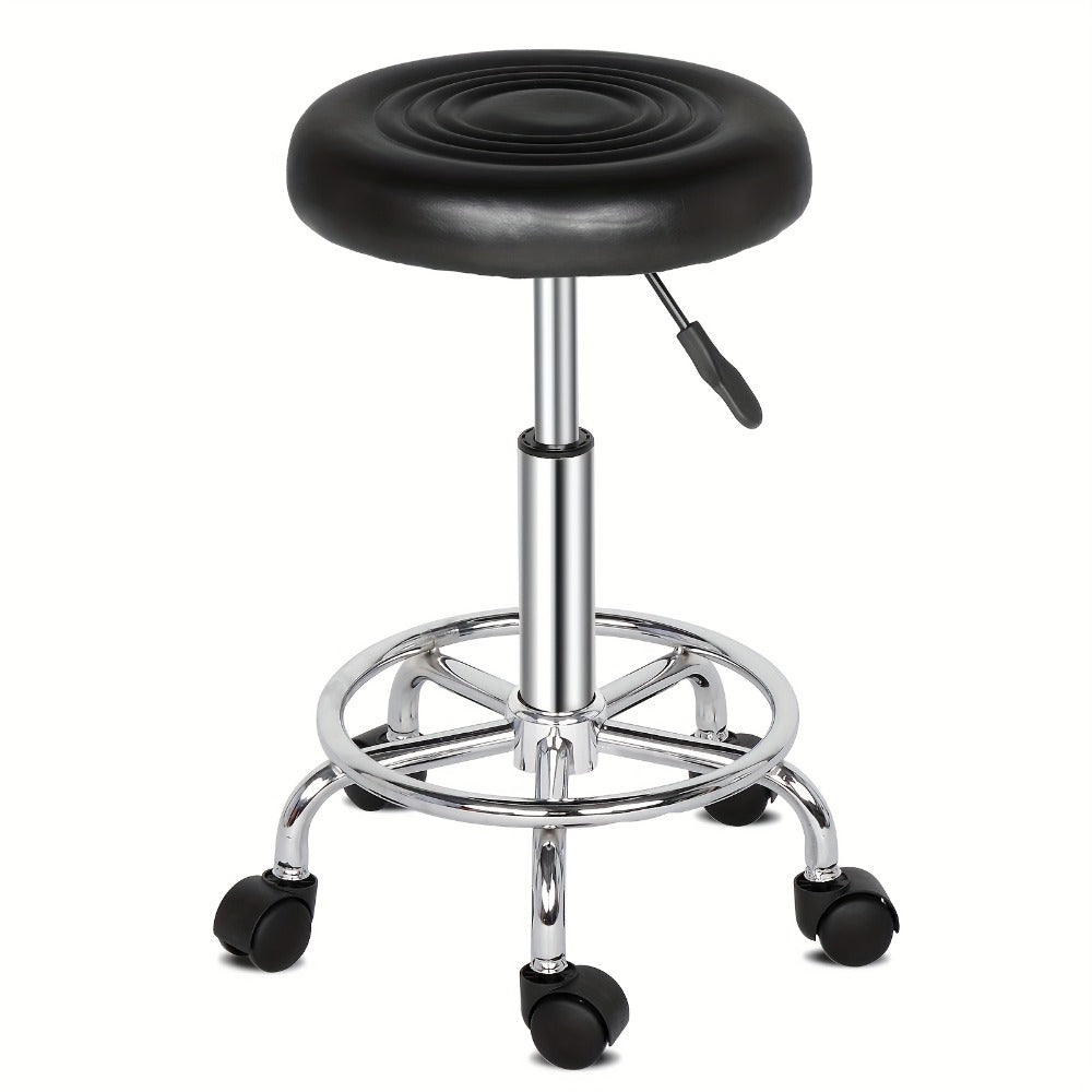 Saddle & Round Salon Stool with Backrest 360-Degree Swivel — Adjustable Height Professional Chair for Salon, Spa, Barber, Kitchen & Bistro, Black & White, 2 Styles - product image 9