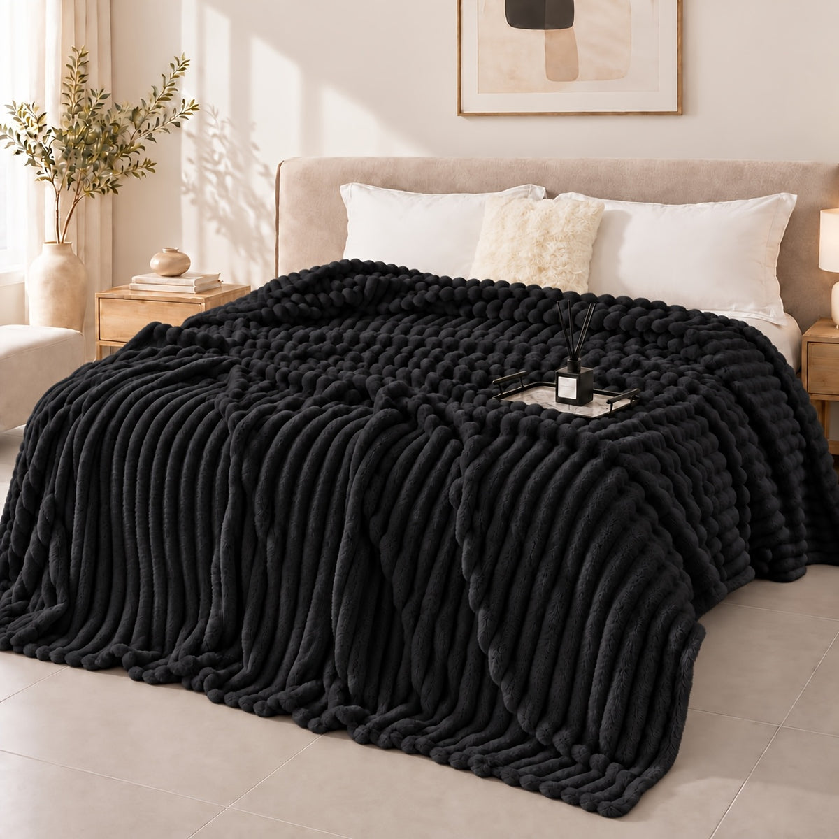 1pc Ultra-soft Faux Rabbit Fur Blanket, Comfortable and Warm, Suitable For All Seasons, Available In Multiple Colours, Multipurpose Blanket, Suitable For Bed - product image 17