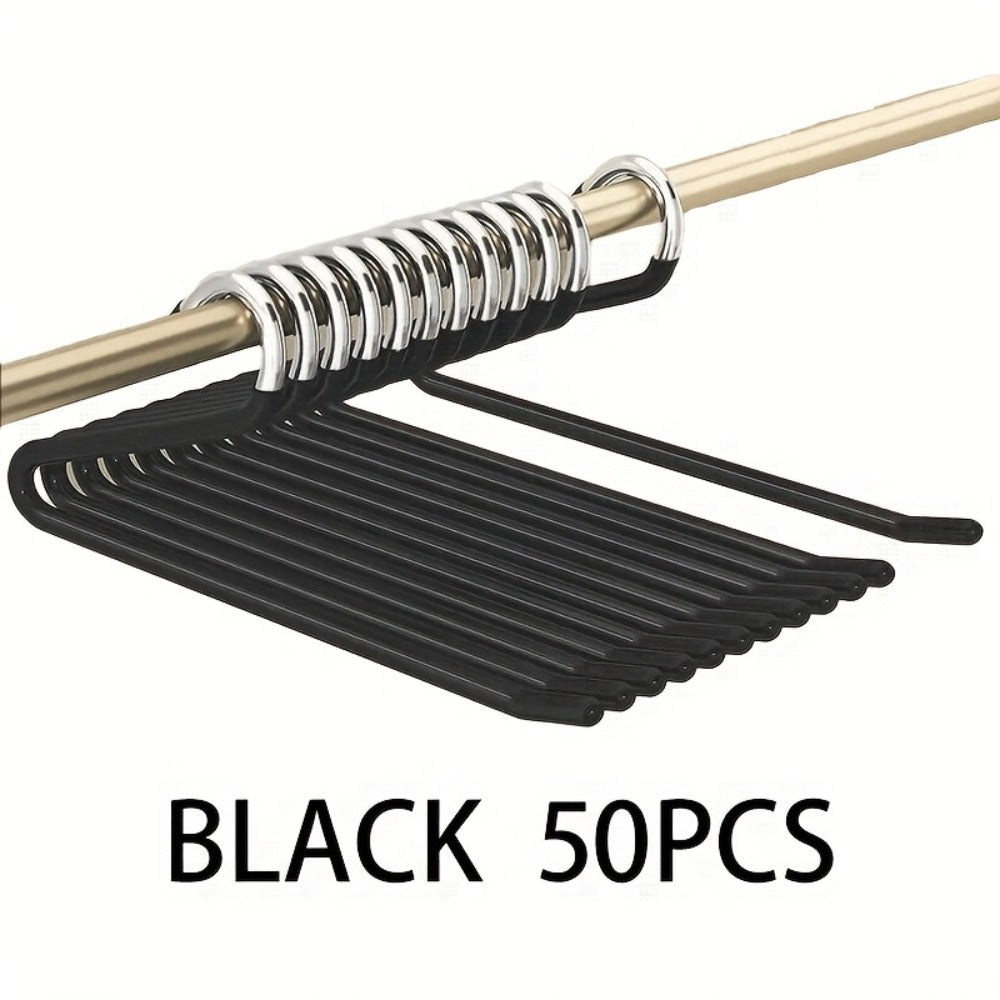 Pants Hangers Metal Open Leg Non-Slip - Heavy Duty Trouser Jeans Hanger for Wardrobe, Space Saving, Black or White, 10/20/30/50pcs - product image 3