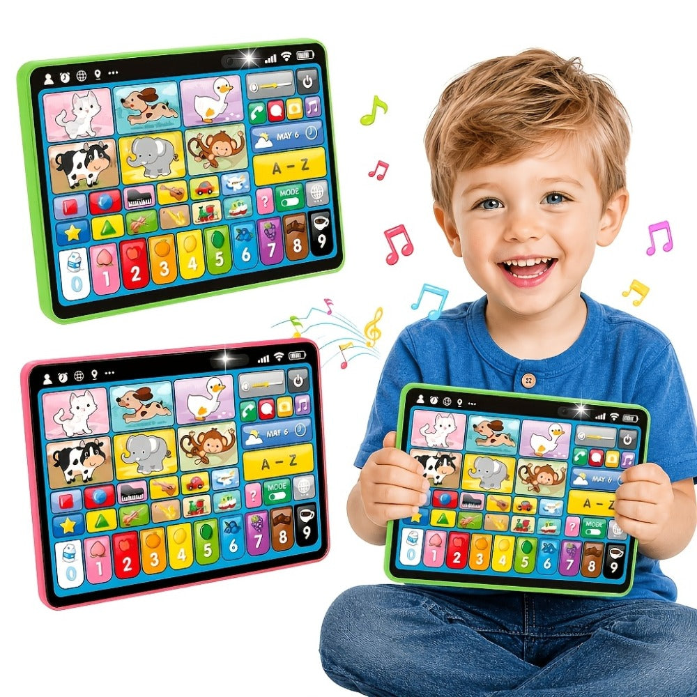 Trilingual Toddler Learning Tablet Toy | 39 Buttons 4 Play Modes Alphabet Numbers Colors Animals Music, Speech Therapy & Language Development Toy for Baby 12 - product image