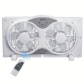 Window Fan Twin 9-Inch with Remote Control, Reversible Airflow Blades In/Out Exchange, 3 Speed Settings, Built-In Extender Panels, Quiet Digital Window Fan for Bedroom Home Office, - product image 7
