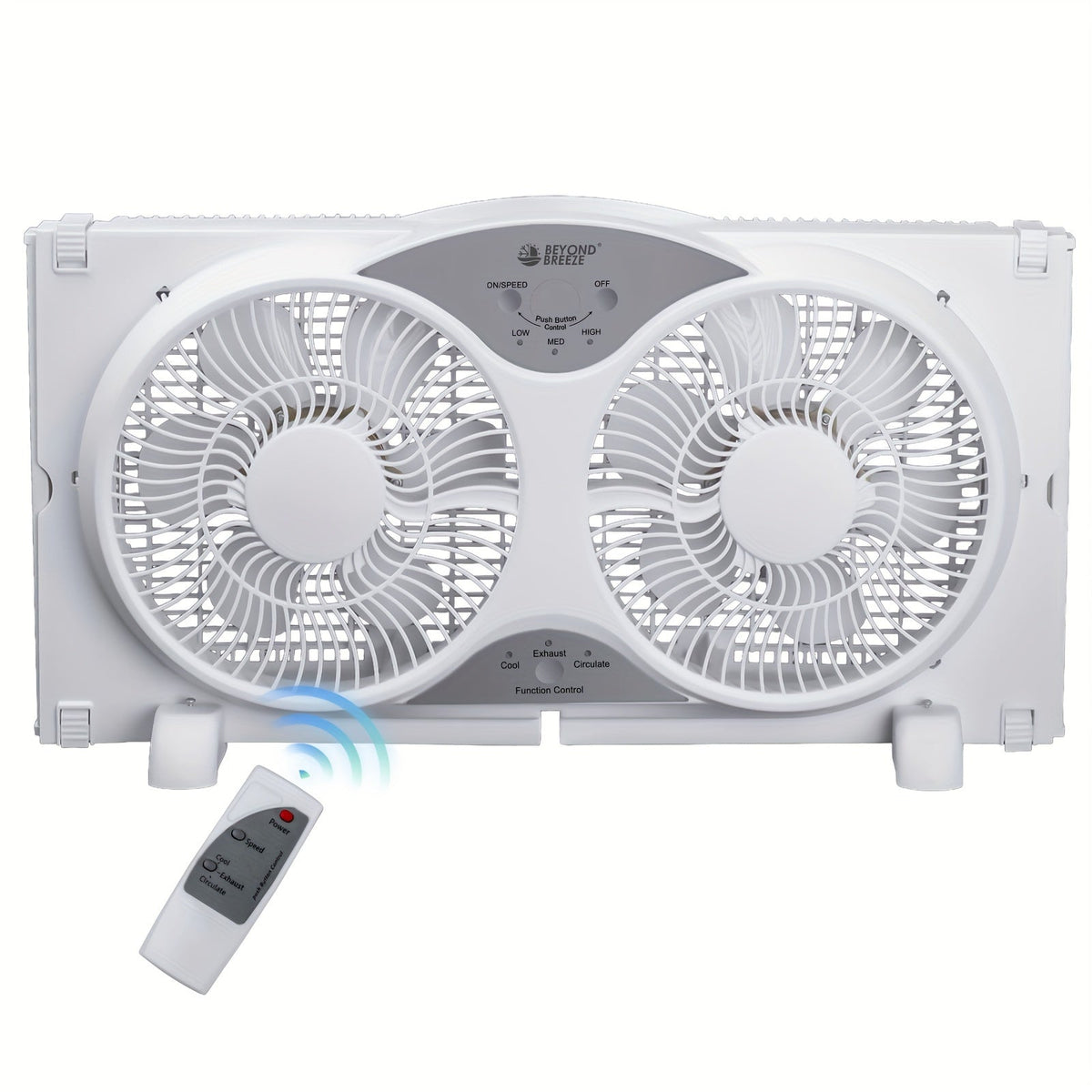 Window Fan Twin 9-Inch with Remote Control, Reversible Airflow Blades In/Out Exchange, 3 Speed Settings, Built-In Extender Panels, Quiet Digital Window Fan for Bedroom Home Office, - product image 7