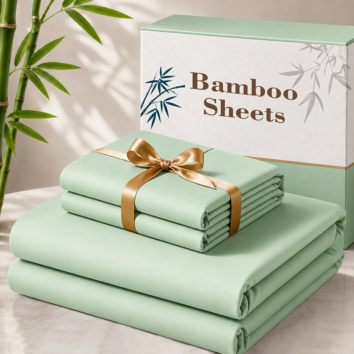 4 pcs Cooling Bamboo Bed Sheet Set, 3000 TC Extra Deep Pocket 20 Inch Bed Sheet, Children Luxury Soft Hotel & Cooling Sheet Set for Hot Sleepers, Wrinkle and - product image 5