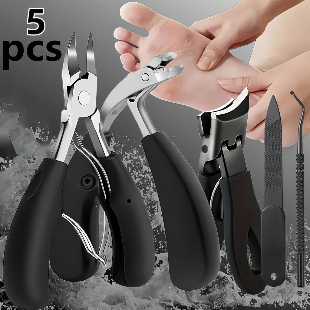 Large Opening Diagonal Blade Toenail Clippers for Thick Nails 5-Piece Set Heavy Duty Stainless Steel Ingrown Toenail Clipper with Nail File for Seniors Men Women Big Toe Cutter Kit - product image 10