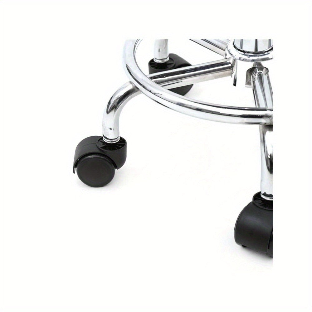 Salon Stool with Back & 360° Swivel – Adjustable Height 18.9"–22.8", Round Padded Cushion Seat, Chrome Base, Black or White for Nail Tech, Hair Stylist, Esthetician, Home Office - product image 8