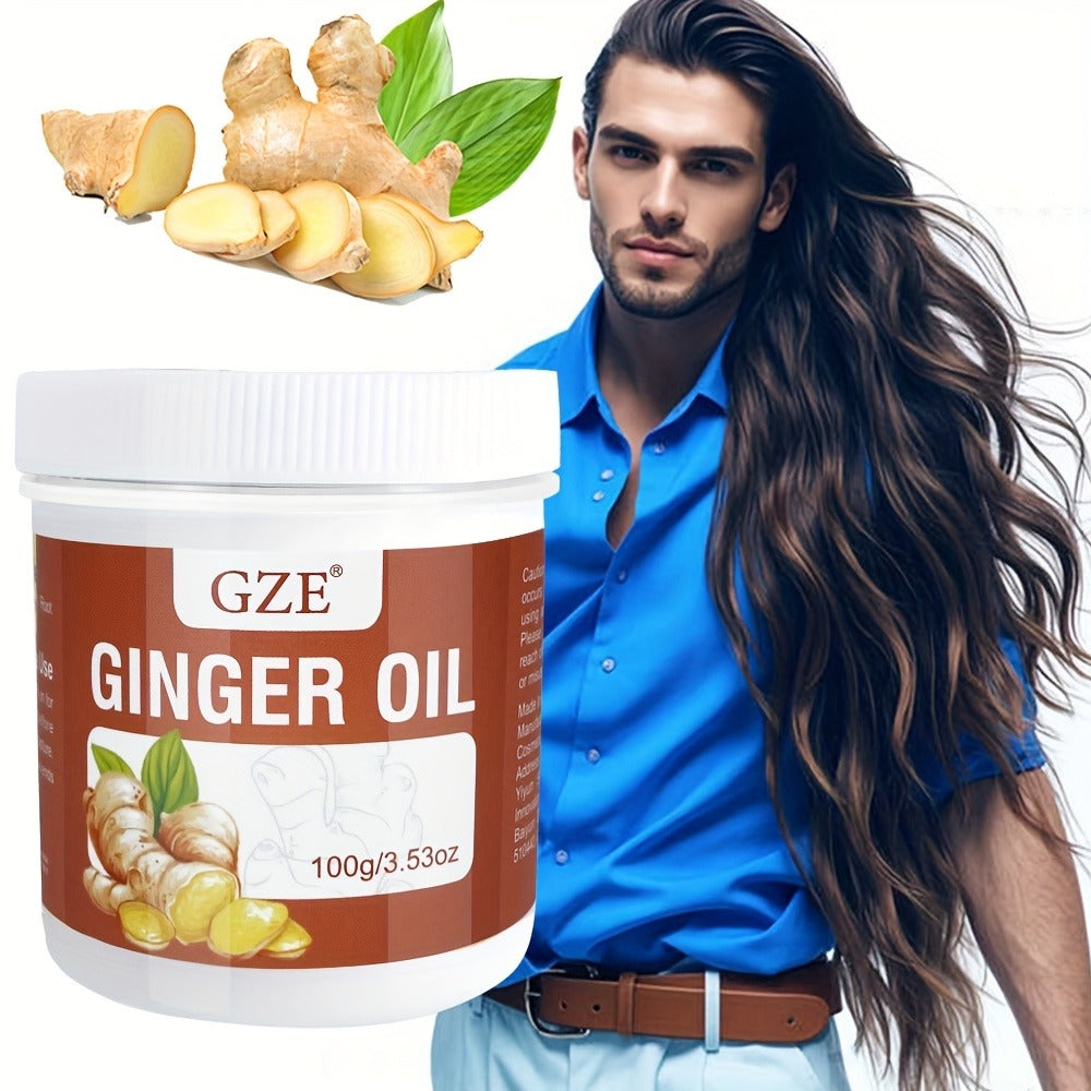 Ginger Scalp Stimulating Hair Growth Oil 100g — Deep Moisturizing, Strengthening & Nourishing Formula for Longer Thicker Healthier Hair, Lightweight Non-Greasy, All Hair Types, Uni - product image