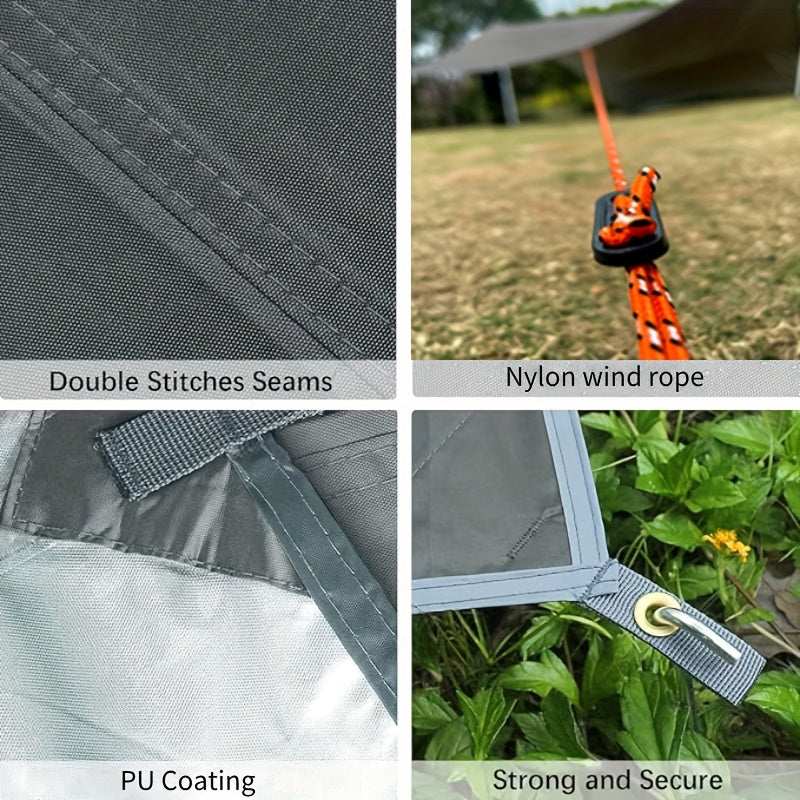 Camping Tarp Canopy with UV Protection – Multiple Colors & Sizes – Portable Collapsible Waterproof Shelter Tent for Backpacking, Hiking, Garden, Outdoor Survival