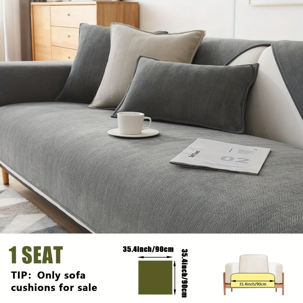Chenille Ribbed Sofa Cover - Pet Friendly Non-Slip Machine Washable Soft Stretch Slipcover for 1-4 Seater Sectional Sofa Living Room Bedroom Office, 9 Colors - product image 29