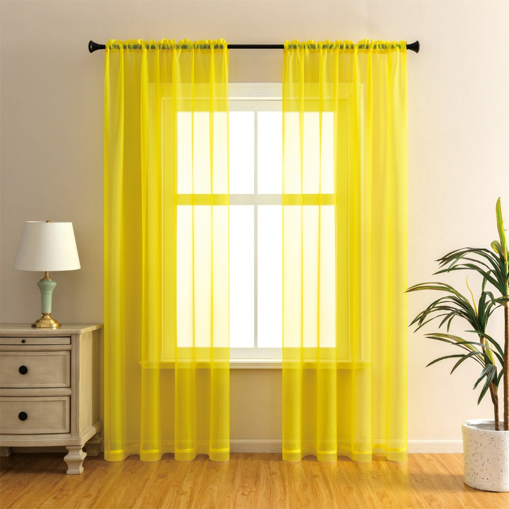 Sheer Curtains 2 Panels Rod Pocket – Light Filtering Privacy Window Drapes for Living Room Bedroom Modern Home Decor - product image 49