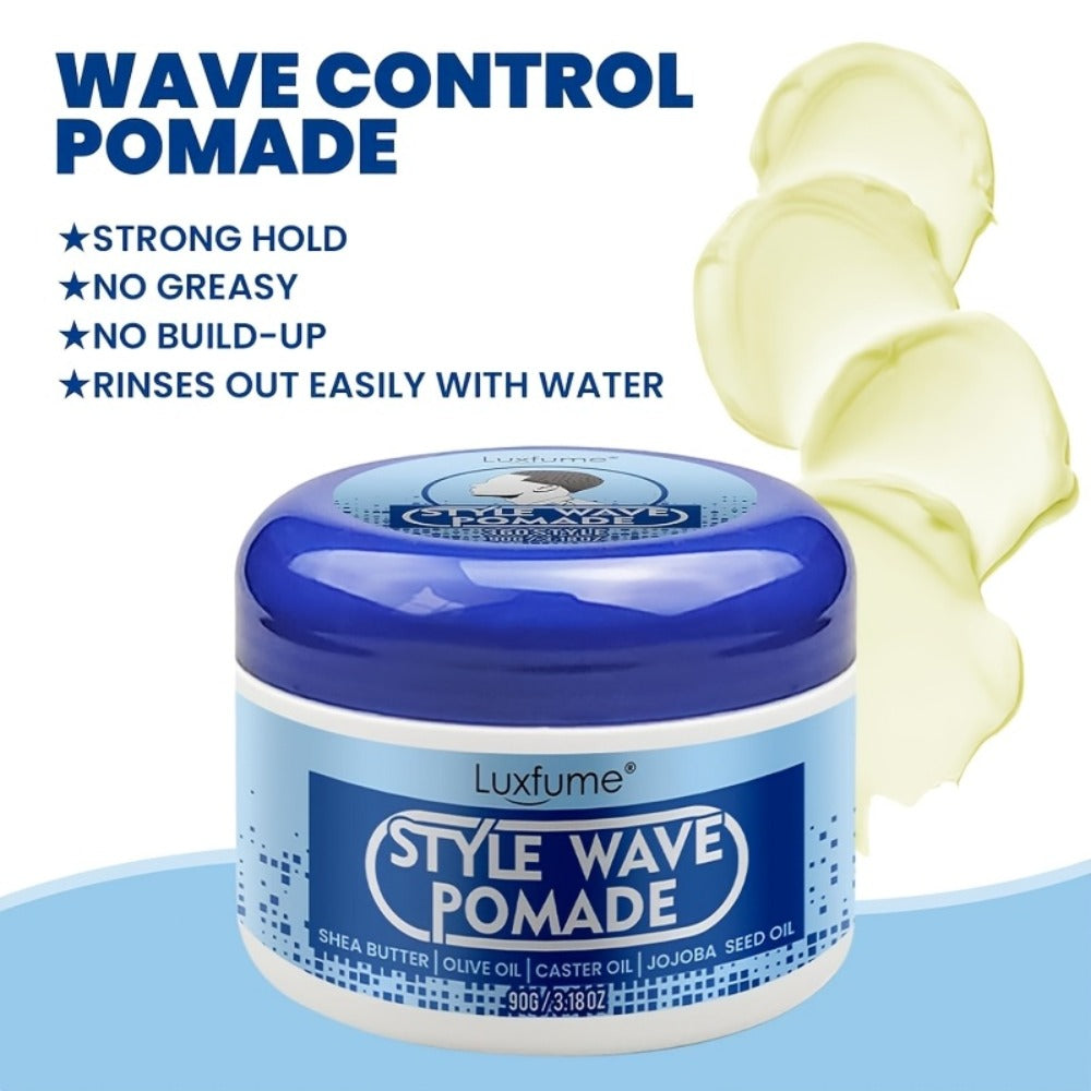 Wave Pomade 2-Pack Strong Hold & No Grease for Men - Easy Water Rinse, Perfect for Creating & Reinforcing 360 Waves, Non-Greasy Daily Hair Styling Cream, 2pcs Value Set - product image 8