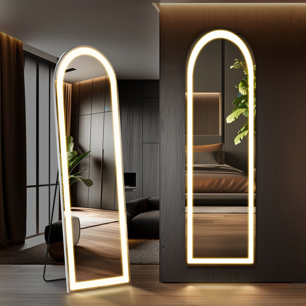 Full Length Mirror with LED Lights & Touch Sensor – 64"x21" Dimmable Smart Floor Mirror, Wall Mount or Freestanding, Slim Modern Frame for Bedroom, Vanity & Dressing Room - product image 19