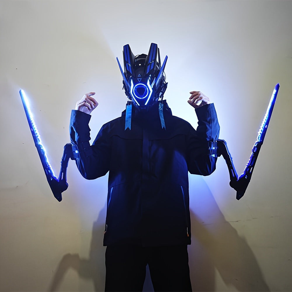 Luminous Blade for Halloween Costume Cosplay Sci-Fi Role Play Party, Rechargeable Red & Blue Single or 2pcs Set for Men & Women – LED Mantis Knife Cyberpunk - product image 11
