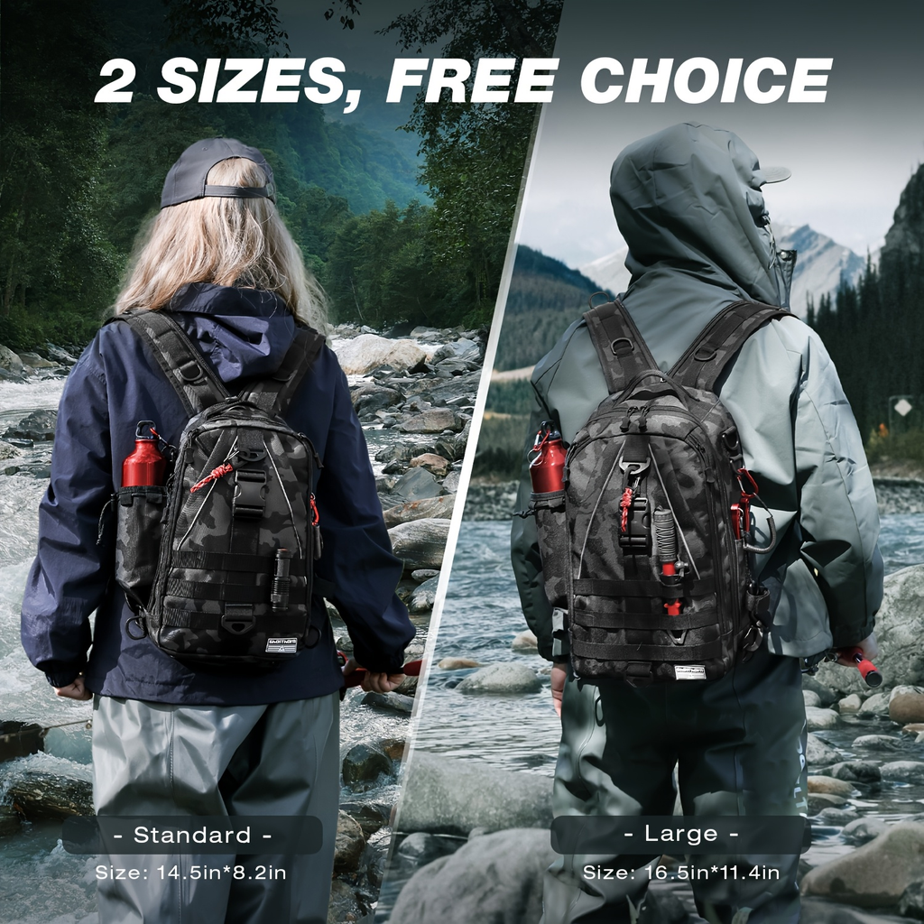 Waterproof Fishing Backpack Tackle Sling Bag | Rod Holder Daypack for Shore, Kayak & Fly Fishing | Men Women Outdoor Gear - product image 19