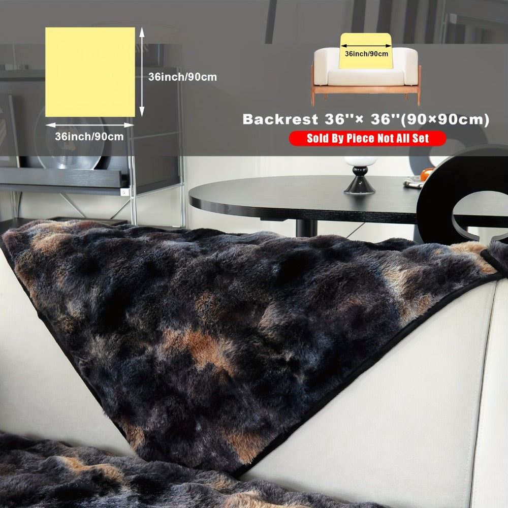 Plush Sofa Cover Faux Lamb Thick Fluffy Couch Slipcover Pet Friendly Machine Washable Gradient Color Polyester Furniture Protector for Armchair Single Double Triple Sofa Living Roo - product image 44