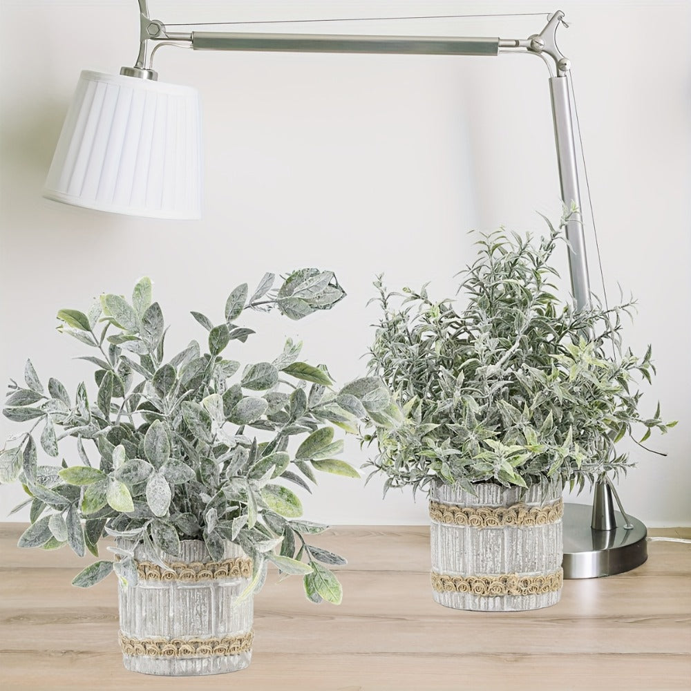 Fake Plants Artificial Plants Indoor 4-Pack Small Potted Greenery in Paper Pulp Pots | Faux Plants for Shelf Desk Home Office Farmhouse Bathroom Decor | Low-Maintenance Artificial  - product image 8