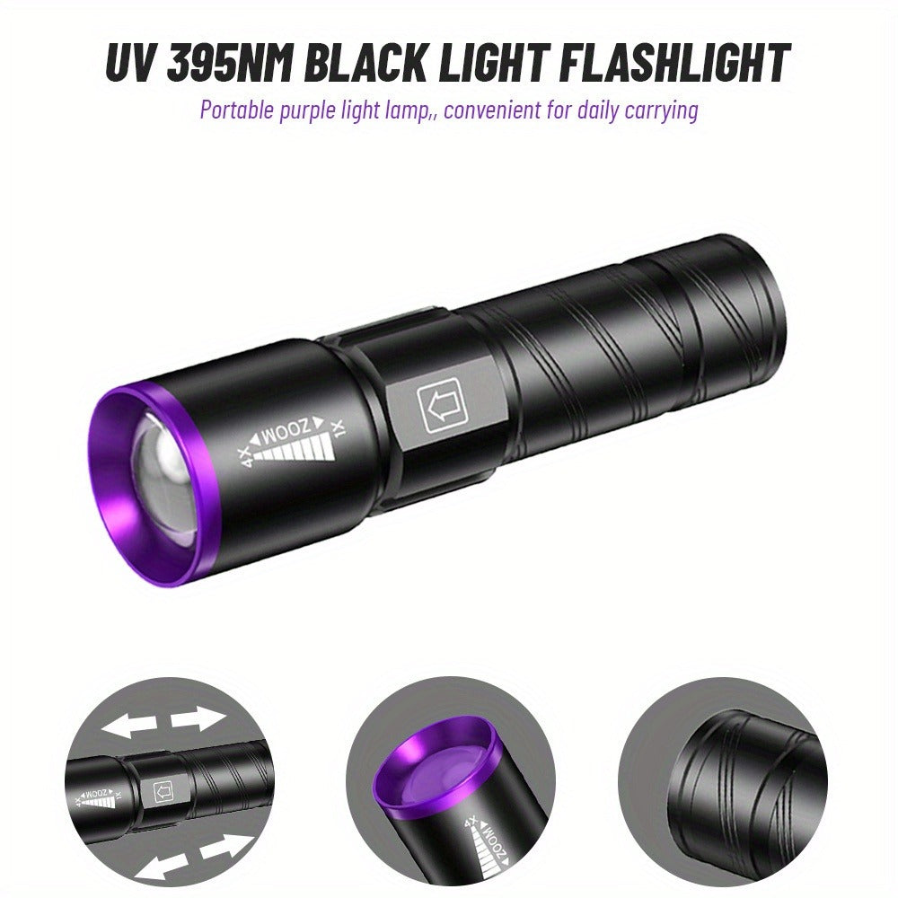 UV Blacklight 2 Pack Rechargeable Portable | Adjustable Brightness & Zoom Ultraviolet Lamp | Scorpion Detection Pet Urine Stain Finder Nail Polish Resin Curing Fluorescent - product image 6