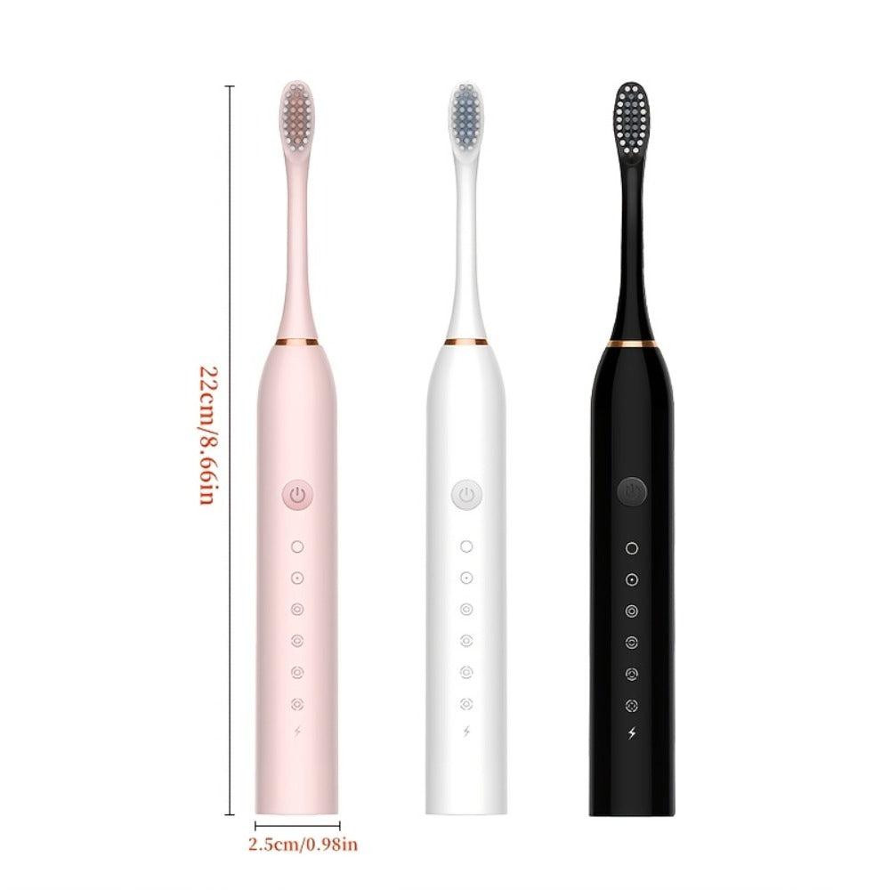 Sonic Electric Toothbrush with 6 Modes & Smart Timer – USB Rechargeable, Soft Bristles for Sensitive Gums, Whitening Oral Care for Men & Women, Black White Pink - product image 6