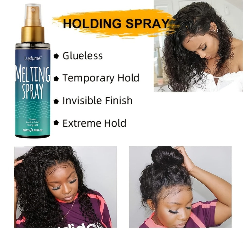 Glueless Lace Melting Spray for Wigs Maximum Hold Quick Dry No Residue – Invisible Wig Bonding Spray | Natural Hairline Finish | Daily Wear Women Wig Starter Kit - product image 4