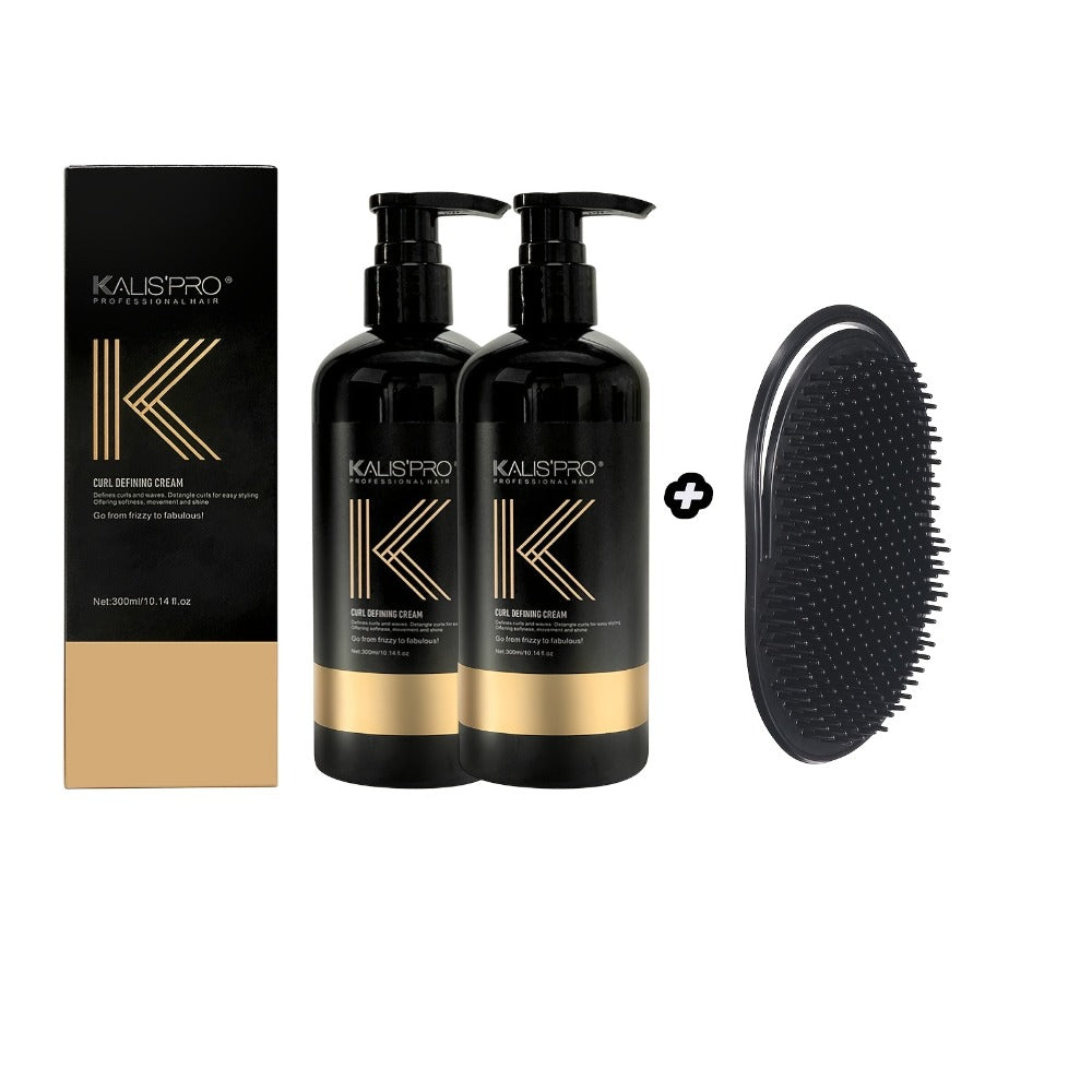 Curl Defining Cream with Detangling Brush Set 10.14 oz — Anti-Frizz Curl Enhancer, Long-Lasting Bouncy Curls, Non-Sticky Lightweight Hold, Salon Quality for Curly Wavy & Coily Hair - product image 5