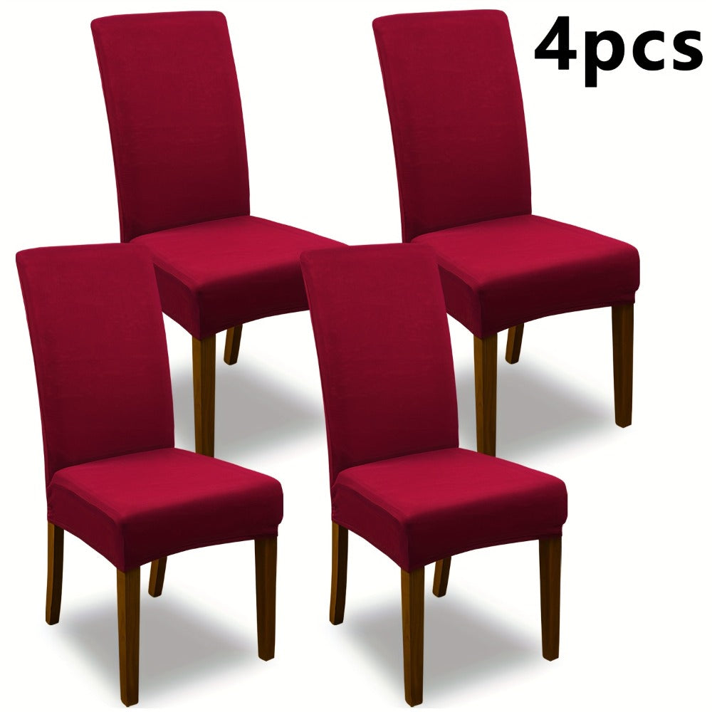 Stretch Dining Chair Covers Set | Elastic Jacquard Slipcovers for Dining Room Kitchen Wedding Office, 4pcs or 6pcs, 9 Colors, Washable Furniture Protector - product image 7