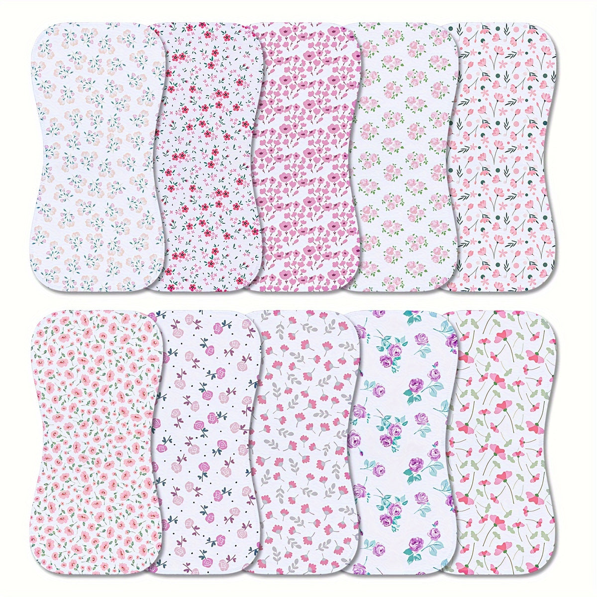 10-Pack Burp Cloths For Baby Boys and Girls - Baby Burp Cloth, Baby Washcloths, Burp Rags, Large Neutral Burp Clothes For Newborn - product image