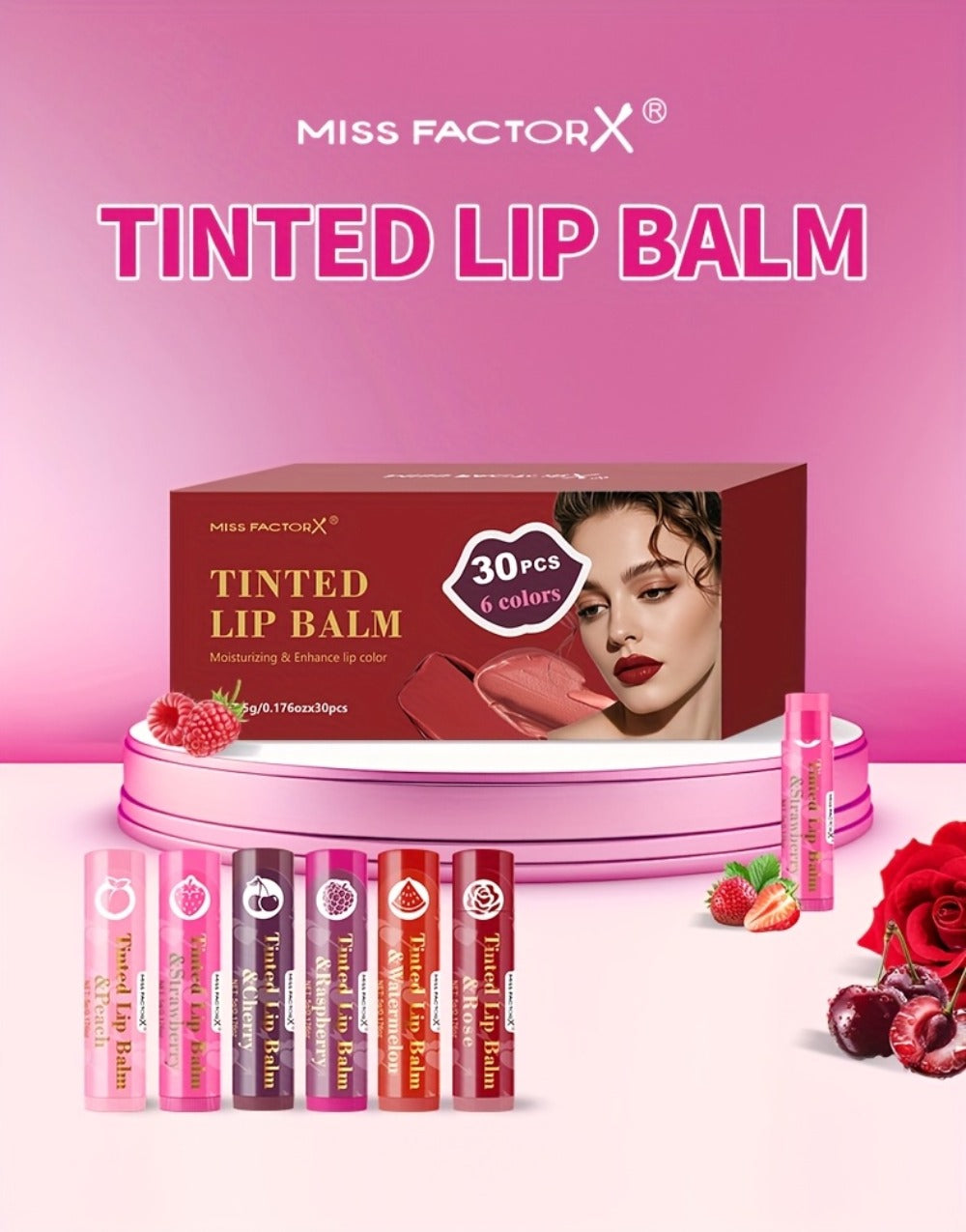 Tinted Lip Balm Set 30 Pieces Moisturizing Lip Gloss Gift Collection Hydrating Sheer Color Luminous Shiny Finish Bulk Lip Care Set for Women Daily Wear Birthday Holiday Bridal Gift - product image 10