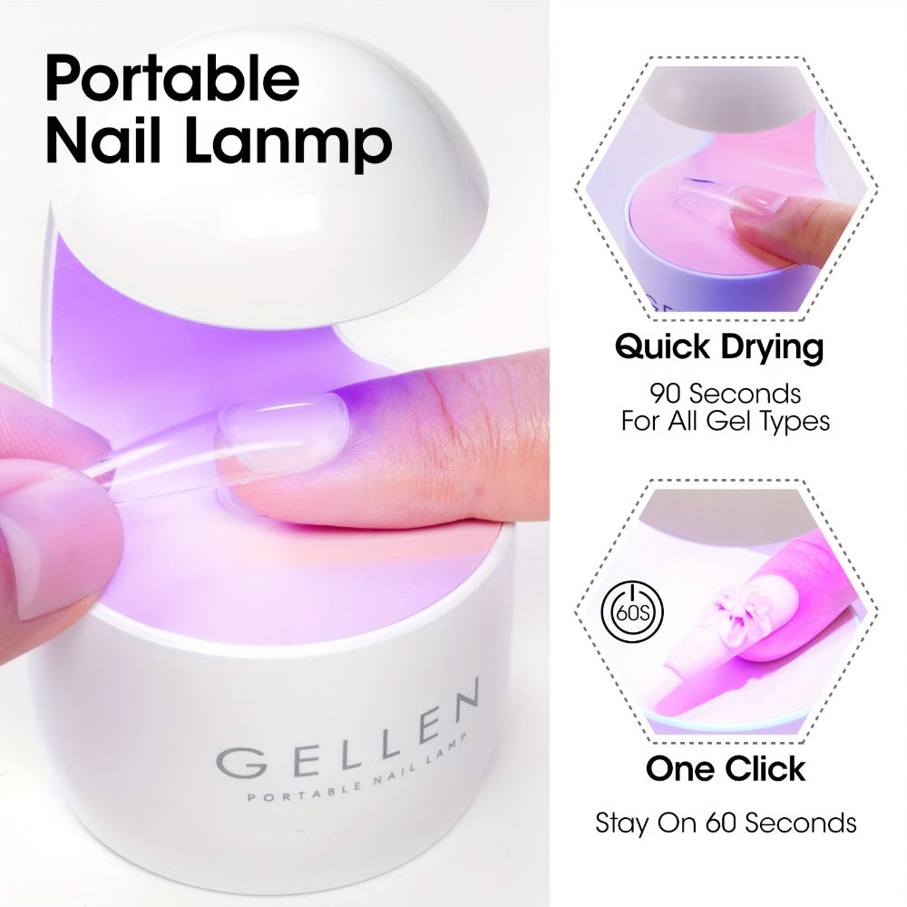 Solid Gel Nail Glue Kit with Mini LED Lamp — 8g UV Cure Gel Glue 28+ Days Long-Lasting Bond for Press On Nails Acrylic Tips Rhinestones, Non-Toxic Natural Resin, Salon & Home Manic - product image 3