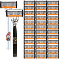 Beard Razor for Men 6-Layer Stainless Steel Blades Premium Metal Handle 36 Replaceable Blades – Mustache Grooming Shaver Ultra-Close Traditional Shaving Kit for Daily Use Gift for  - product image 11
