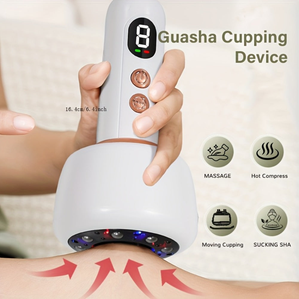 Vacuum Cupping Massager USB Rechargeable Scraping Massage Device Intelligent Suction Cup with 1200mAh Battery for Neck Shoulder Back Pain Relief Home Use - product image 2