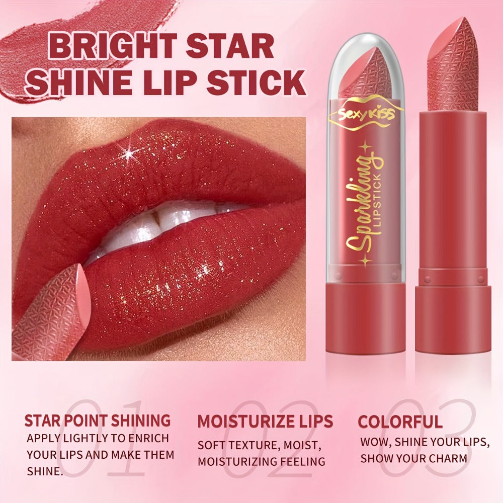 Glossy Shimmer Lipstick Gift Box Set 6PCS – Water-Resistant Long-Lasting Shimmering Lip Color in Assorted Shades, Buildable Pigment Luminous Finish Lipstick Collection for Women Al - product image 4