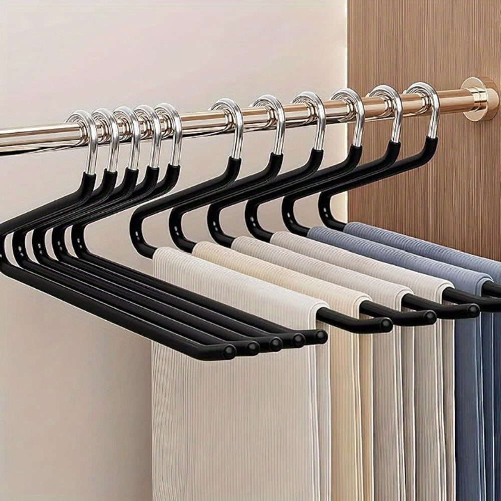 Pants Hangers Metal Open Leg Non-Slip - Heavy Duty Trouser Jeans Hanger for Wardrobe, Space Saving, Black or White, 10/20/30/50pcs - product image 19