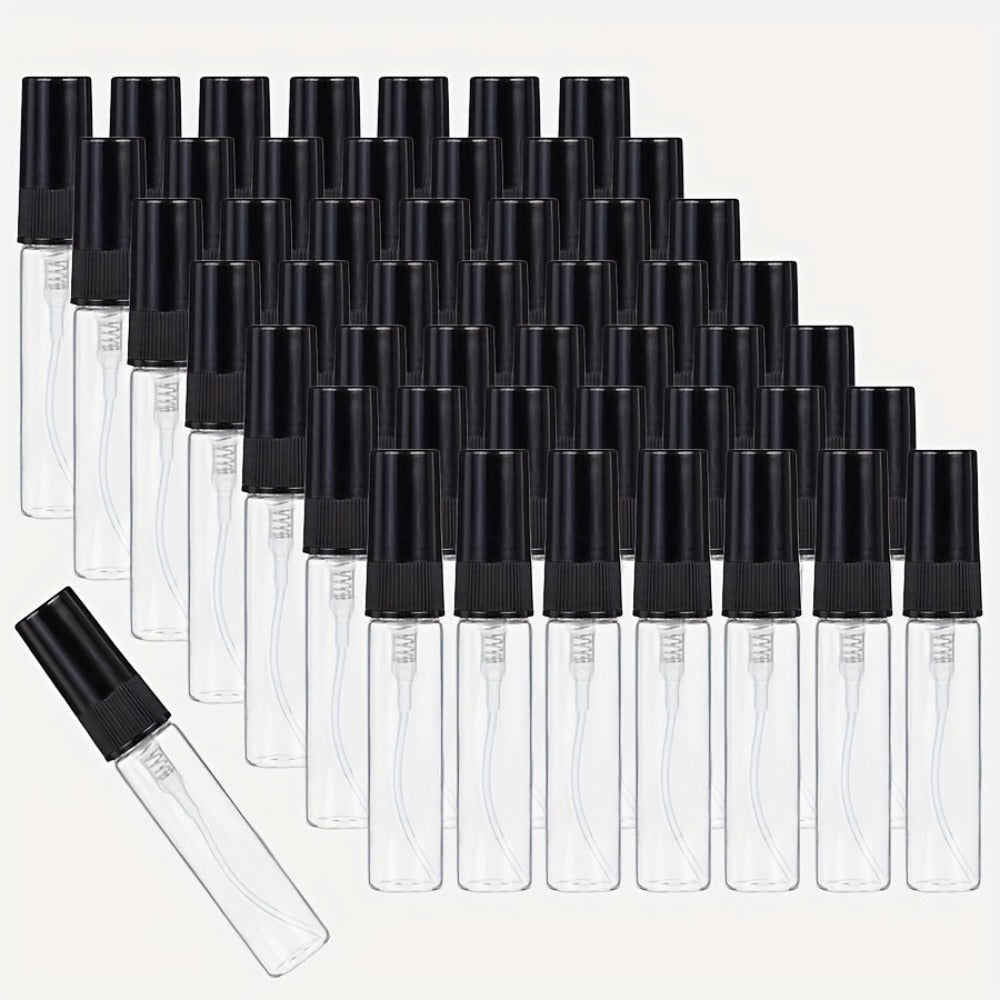 Mini Glass Spray Bottles 5ml 50 Pack Fine Mist Atomizer Refillable Black UV Glass Travel Perfume Bottles for Perfume Cologne Essential Oil Facial Mist Toner Setting Spray Sampling - product image