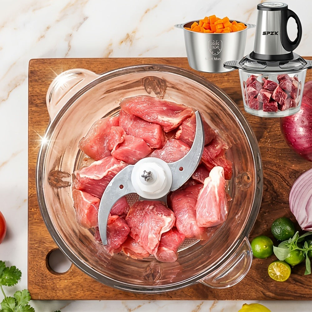 Electric Food Chopper with 2 Bowls & 2 Blades – Multi-Function Food Processor, Meat Grinder & Vegetable Chopper for Meats, Salads, Nuts, Garlic & More - product image 7