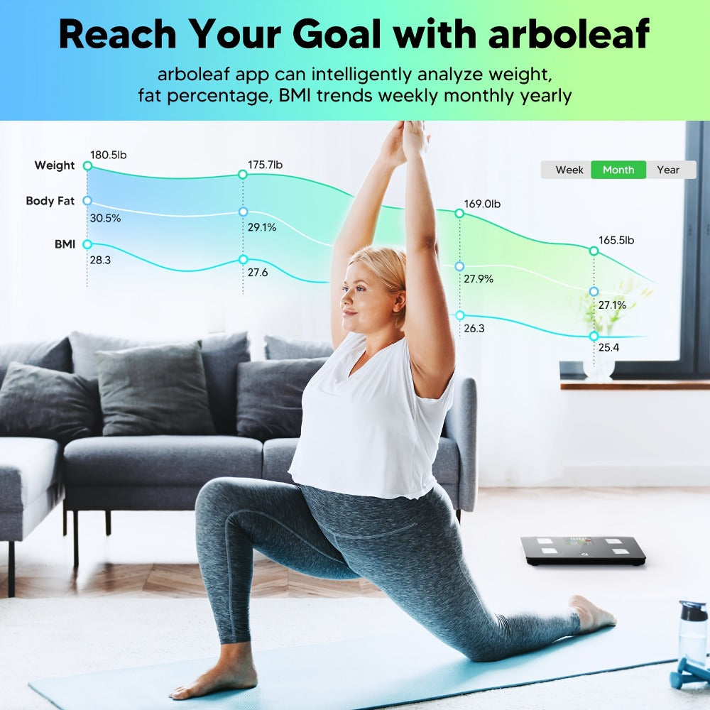 Smart Body Scale 14-in-1 – Body Fat Scale with BMI, Muscle Mass & 14 Health Metrics, Wireless Bluetooth App Sync, Auto Recognition, 500 lb Capacity, HD LED Display for Home & Gym U - product image 6