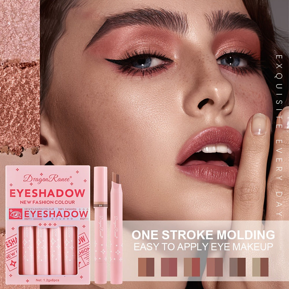 Dual-Color Eyeshadow Stick Set 6pcs Waterproof Two-Tone Eye Shadow Pencil – Smudge-Proof, Non-Fading, Blendable Shimmer & Matte Eye Makeup Kit for Women Beginners, Holiday Gift - product image 4
